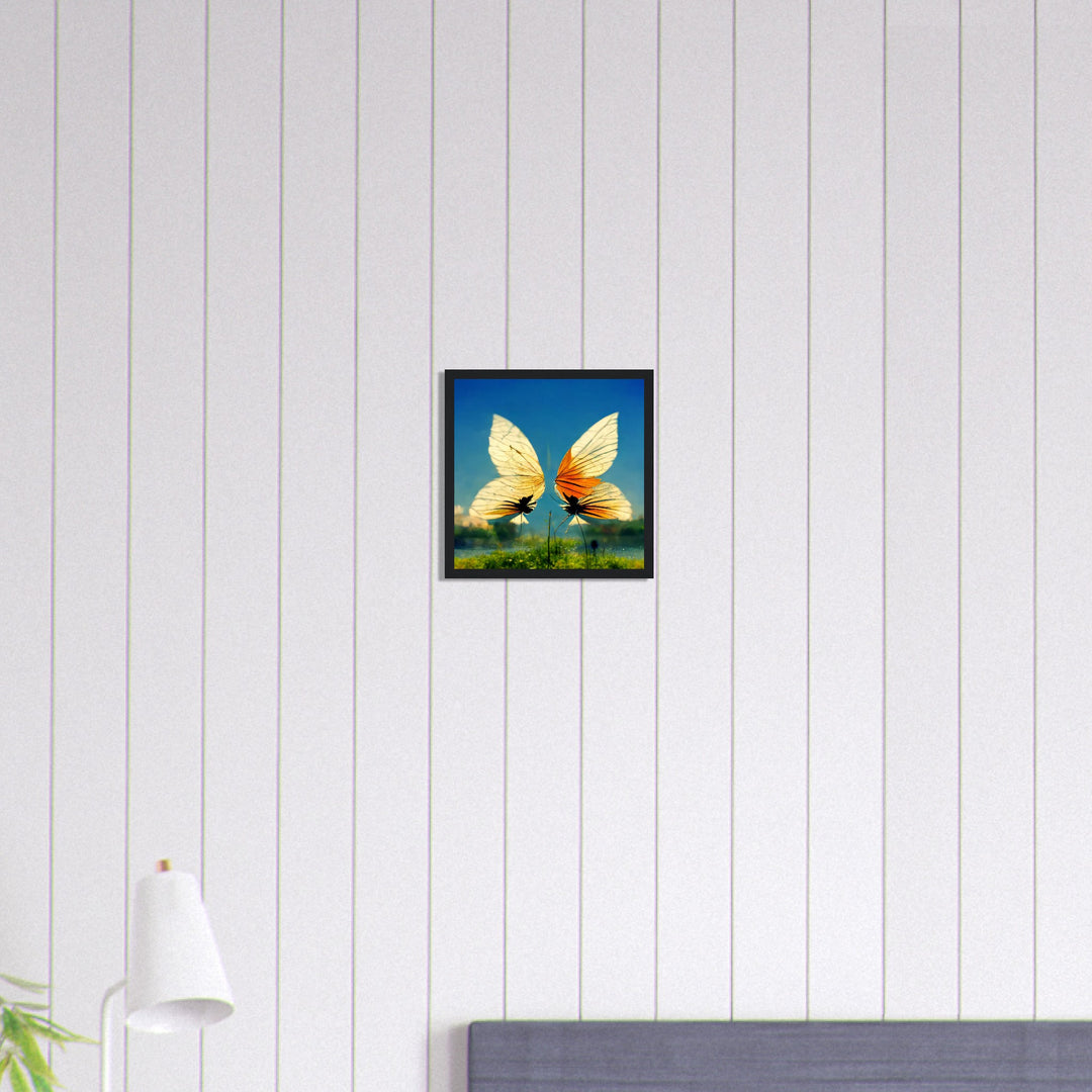 Premium Semi-Glossy Paper Wooden Framed Poster - Dreaming Butterflies II