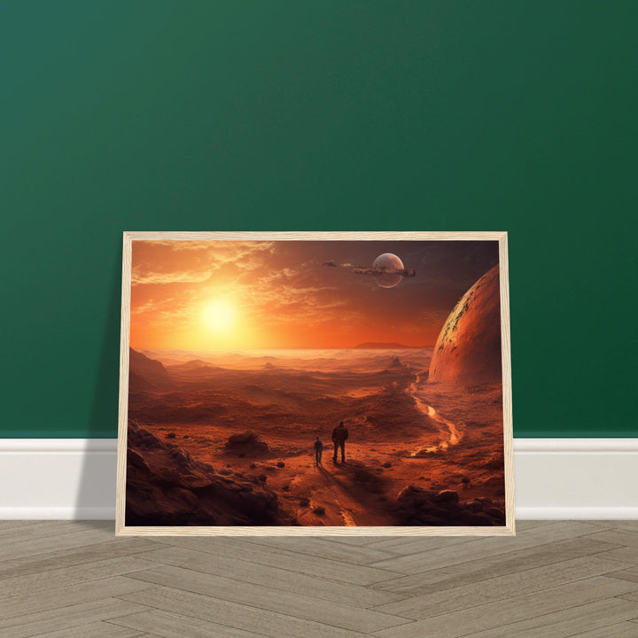 Classic Matte Paper Wooden Framed Poster - Sunset on Mars I