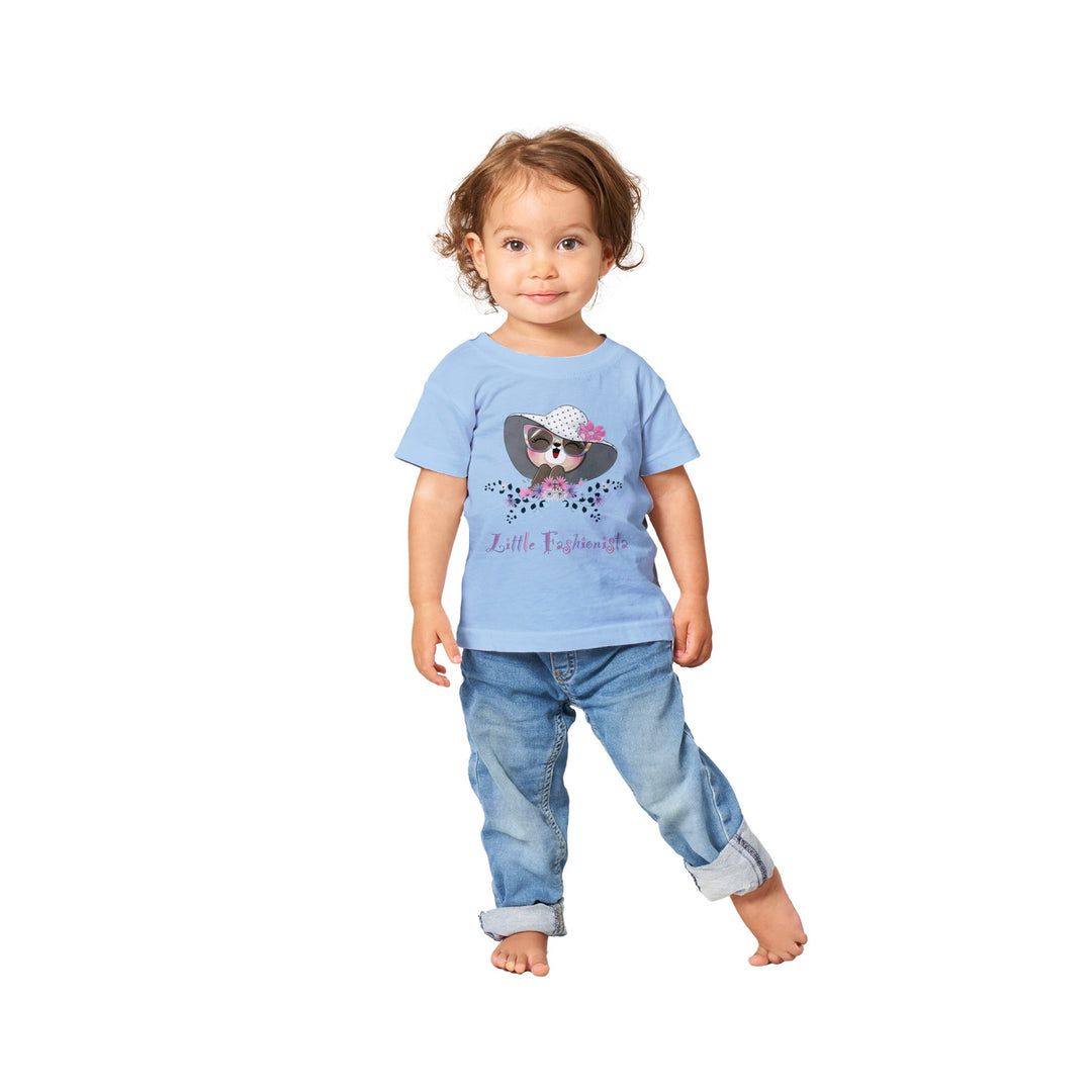 Classic Baby Crewneck T-shirt - Girl "Little Fashionista"