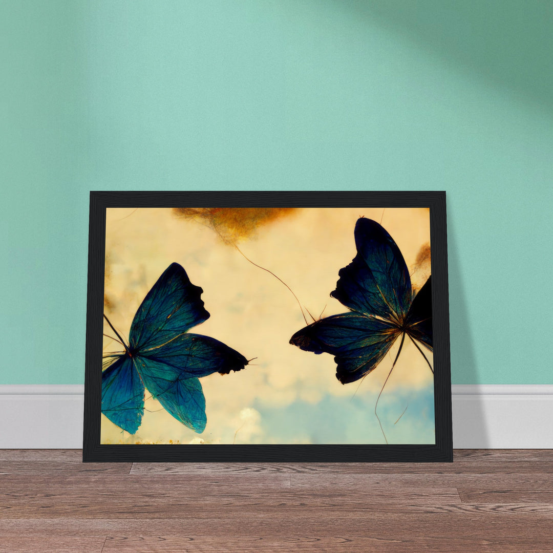 Museum-Quality Matte Paper Wooden Framed Poster - Dreaming Butterflies III