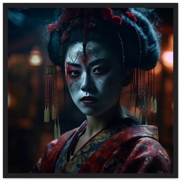 Premium Matte Paper Wooden Framed Poster - Allure of a Geisha