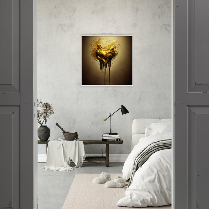 Premium Matte Paper Poster with Hanger - Heart of Gold Melted