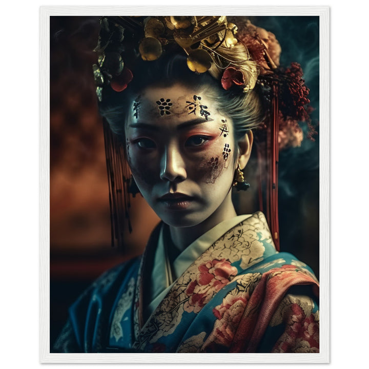 Classic Matte Paper Wooden Framed Poster - Gaze of the Golden Geisha