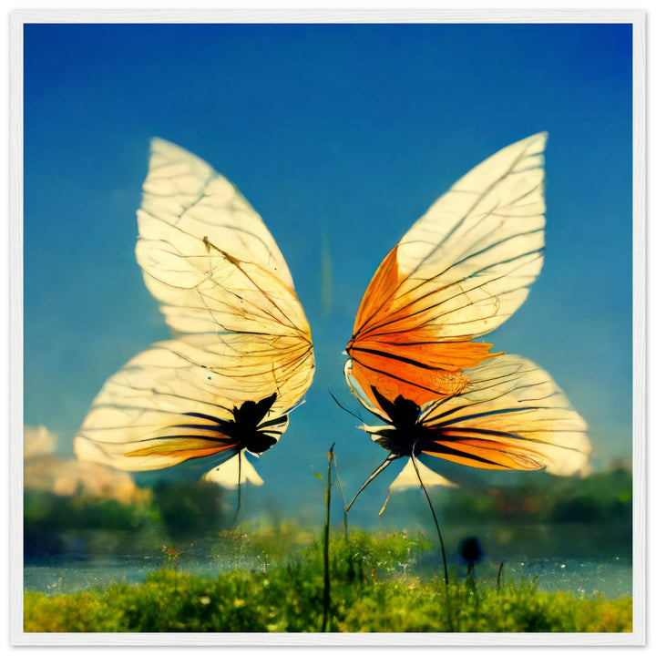 Classic Matte Paper Wooden Framed Poster - Dreaming Butterflies II