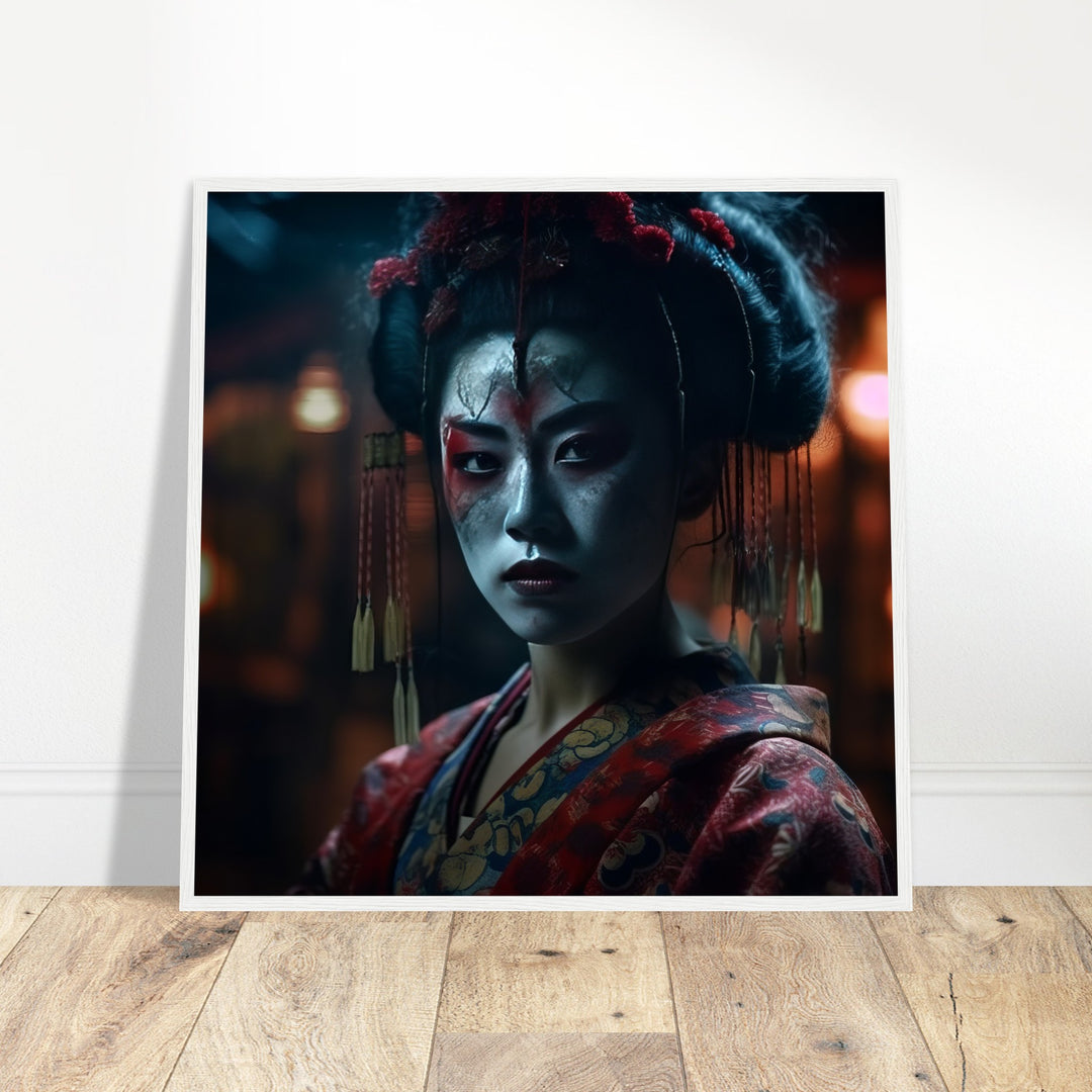 Premium Matte Paper Wooden Framed Poster - Allure of a Geisha