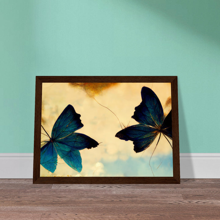 Classic Semi-Glossy Paper Wooden Framed Poster - Dreaming Butterflies III