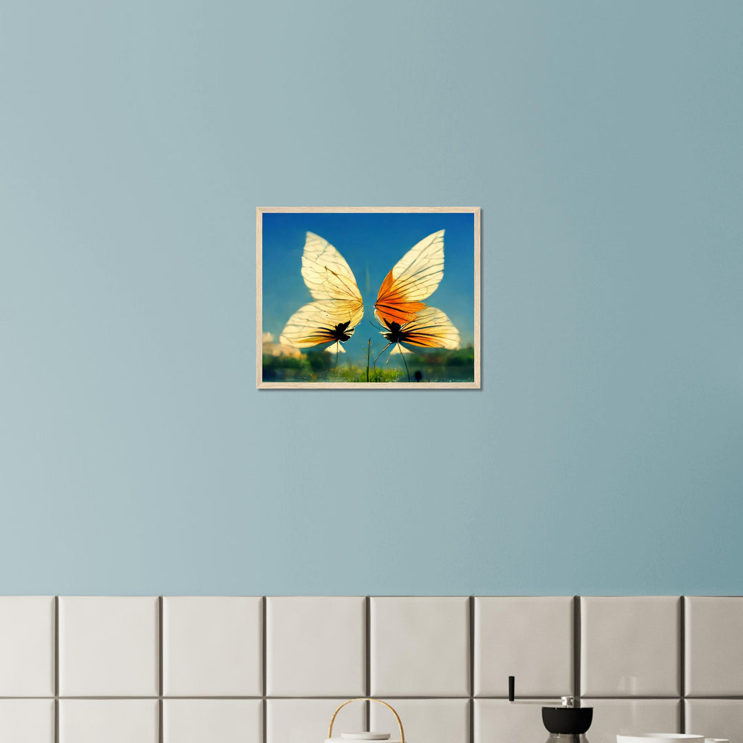 Classic Matte Paper Wooden Framed Poster - Dreaming Butterflies II