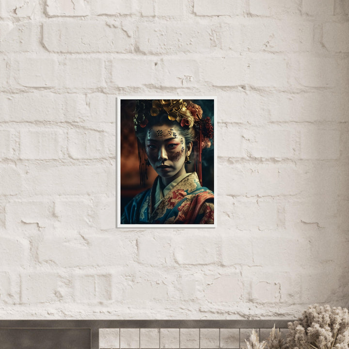 Museum-Quality Matte Paper Wooden Framed Poster - Gaze of the Golden Geisha