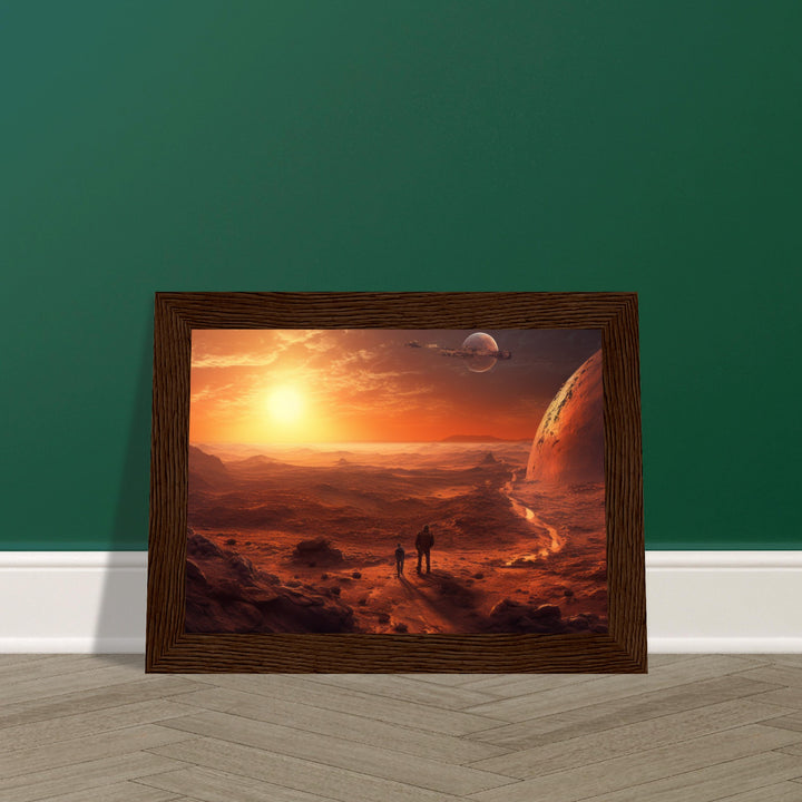 Classic Matte Paper Wooden Framed Poster - Sunset on Mars I