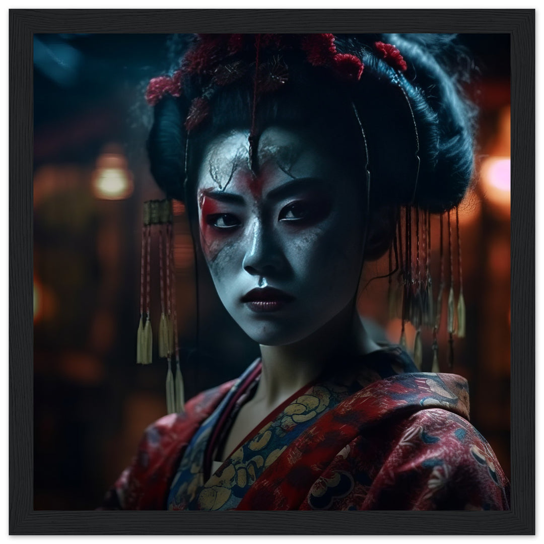 Premium Matte Paper Wooden Framed Poster - Allure of a Geisha