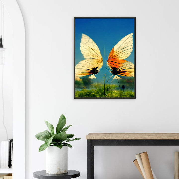 Premium Matte Paper Metal Framed Poster - Dreaming Butterflies II