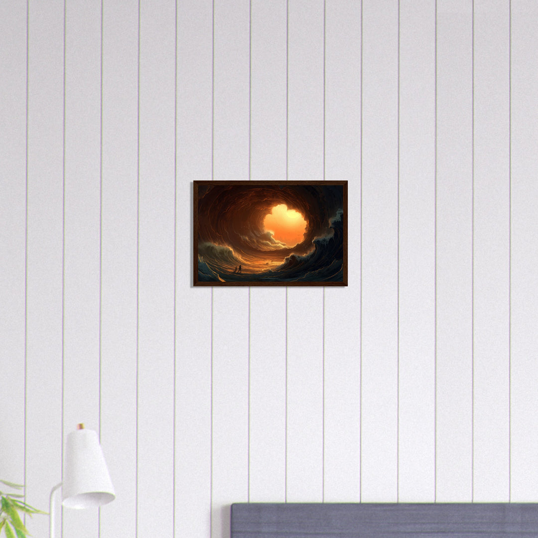 Classic Matte Paper Wooden Framed Poster - Abyssal Grotto Wave