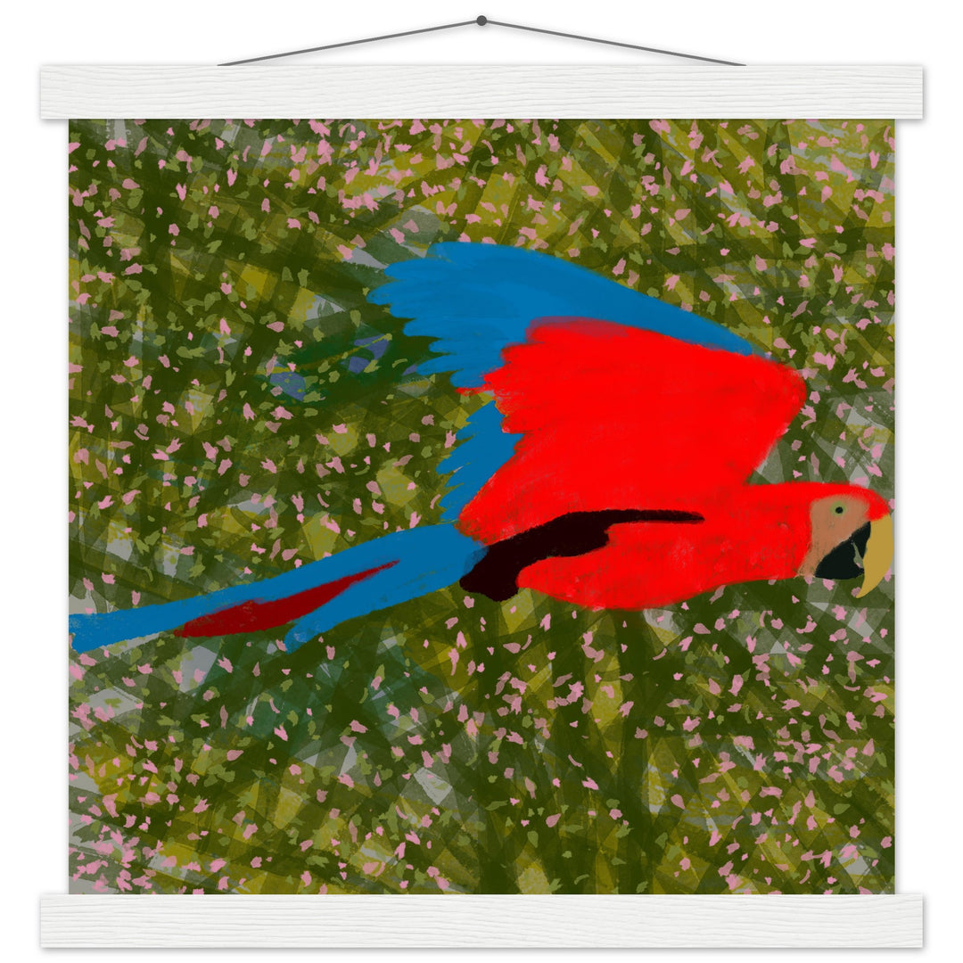 Premium Matte Paper Poster with Hanger - Parrot Colourful