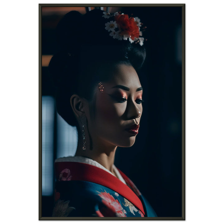 Museum-Quality Matte Paper Metal Framed Poster - Geisha's Solitude