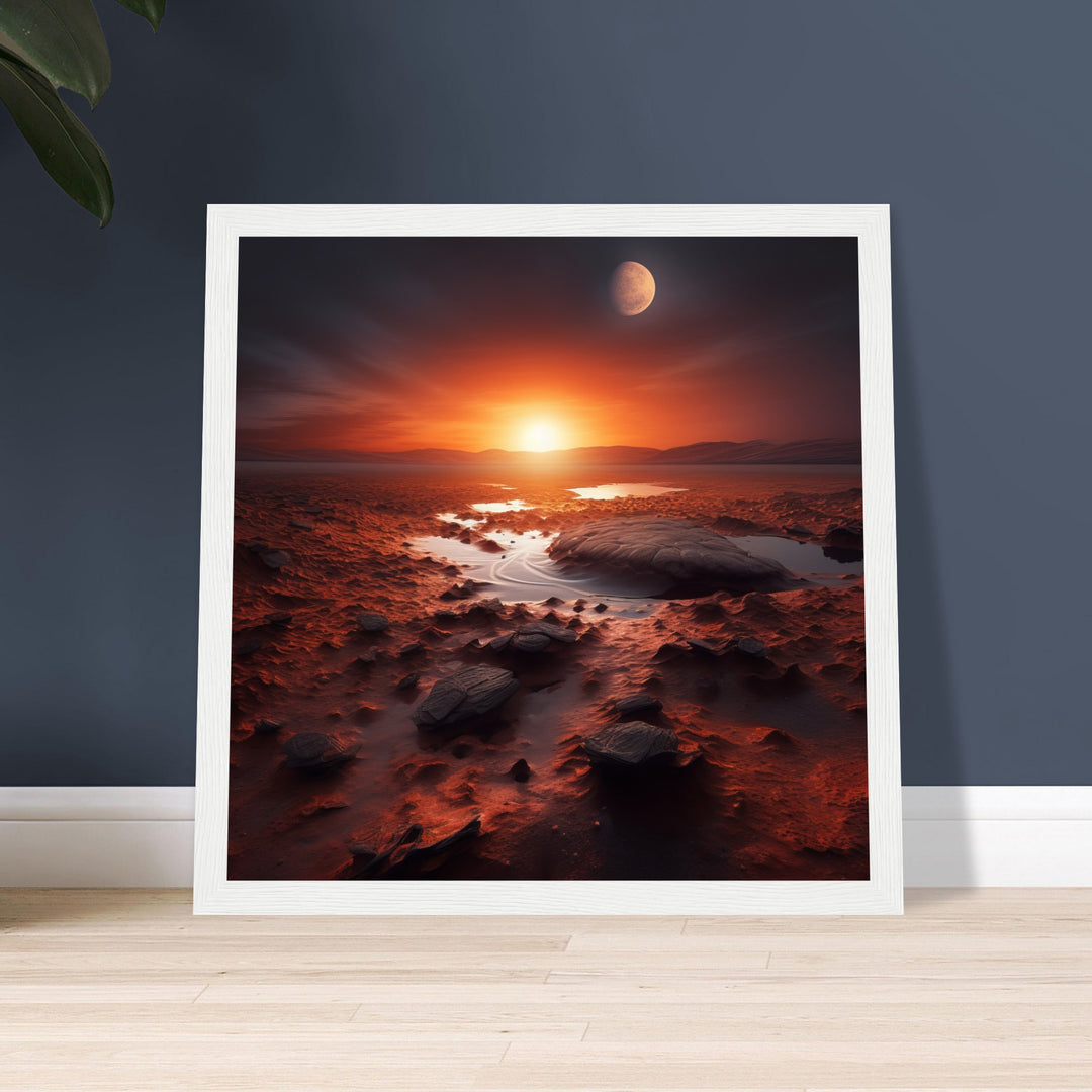 Premium Semi-Glossy Paper Wooden Framed Poster - Sunset on Mars II