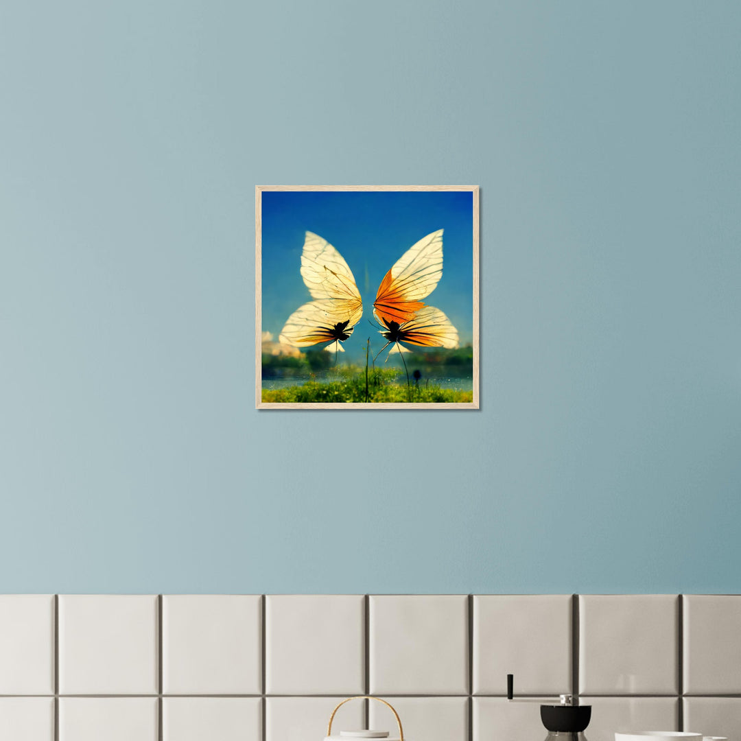 Classic Matte Paper Wooden Framed Poster - Dreaming Butterflies II