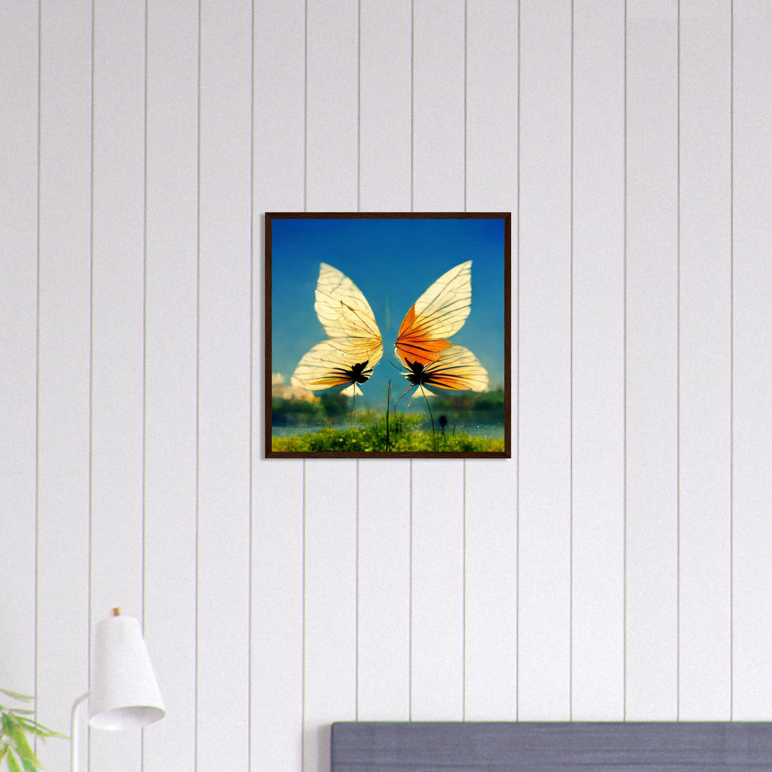 Premium Semi-Glossy Paper Wooden Framed Poster - Dreaming Butterflies II