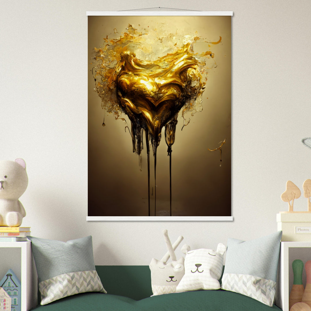 Museum-Quality Matte Paper Poster with Hanger - Heart of Gold Melted