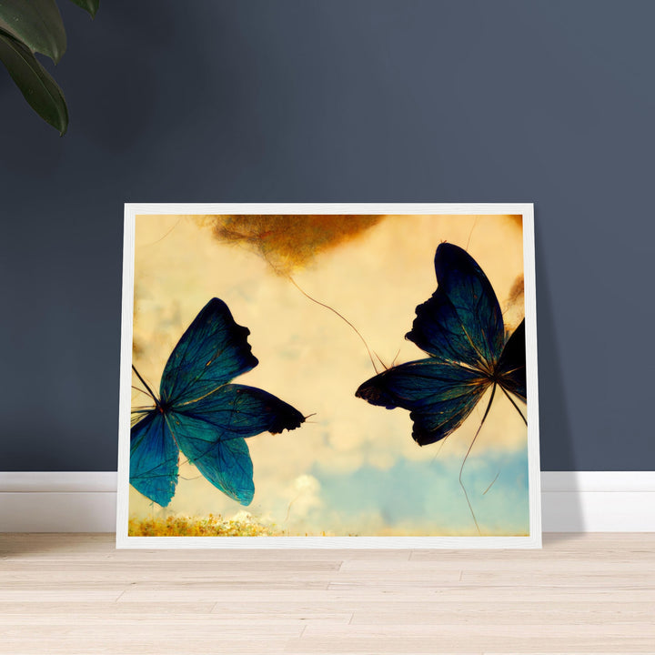 Premium Semi-Glossy Paper Wooden Framed Poster - Dreaming Butterflies III