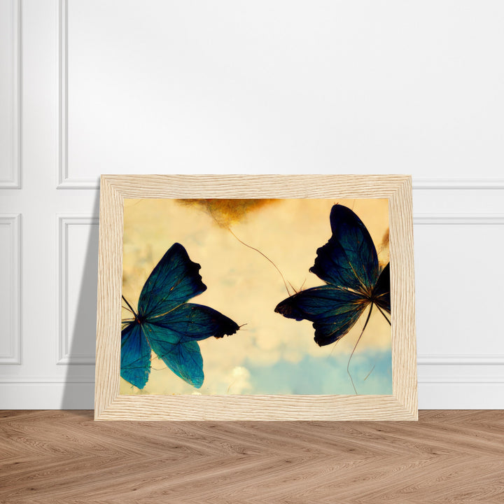 Premium Matte Paper Wooden Framed Poster - Dreaming Butterflies III