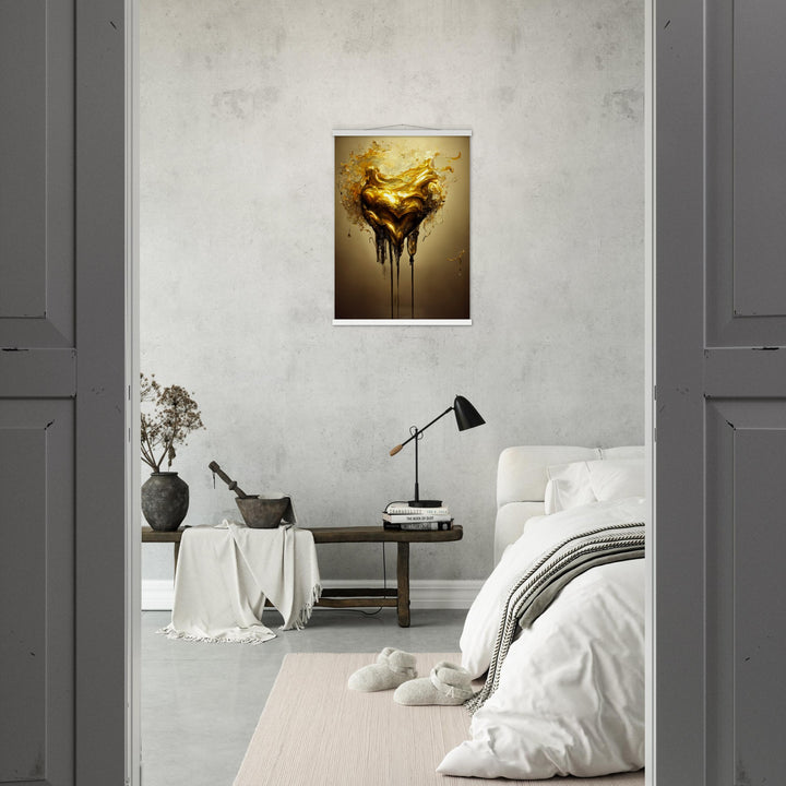 Premium Matte Paper Poster with Hanger - Heart of Gold Melted