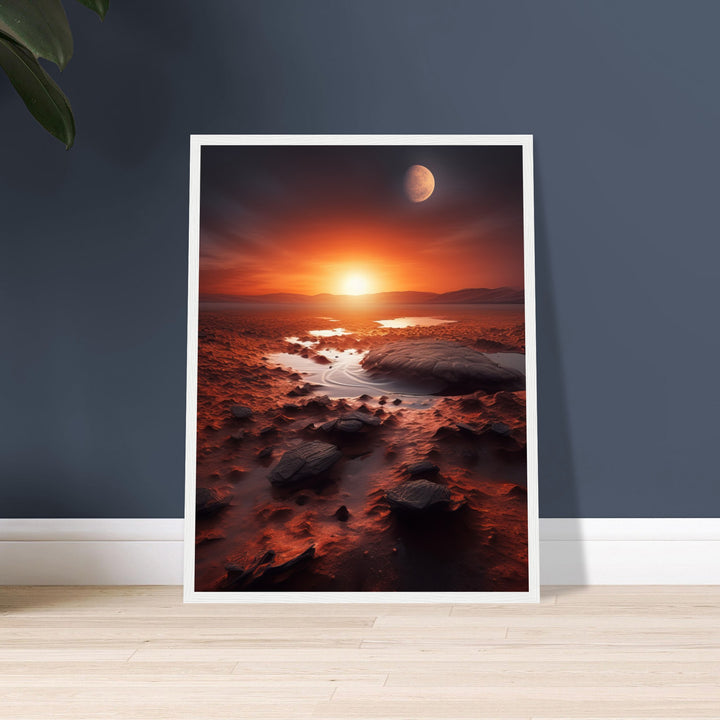 Premium Semi-Glossy Paper Wooden Framed Poster - Sunset on Mars II