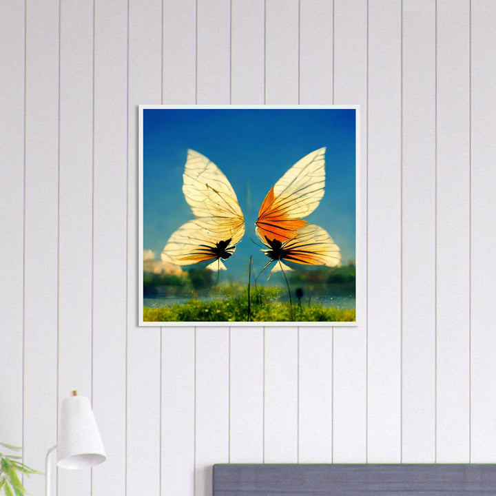 Premium Semi-Glossy Paper Wooden Framed Poster - Dreaming Butterflies II