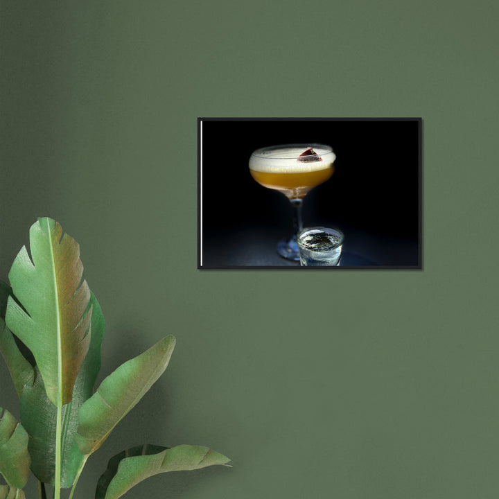 Classic Semi-Glossy Paper Wooden Framed Poster - Pornstar Martini