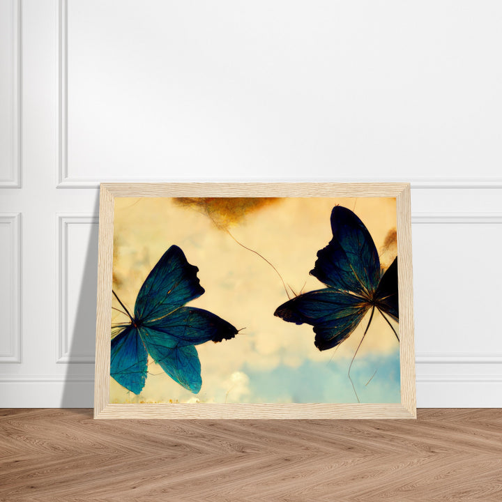 Premium Matte Paper Wooden Framed Poster - Dreaming Butterflies III