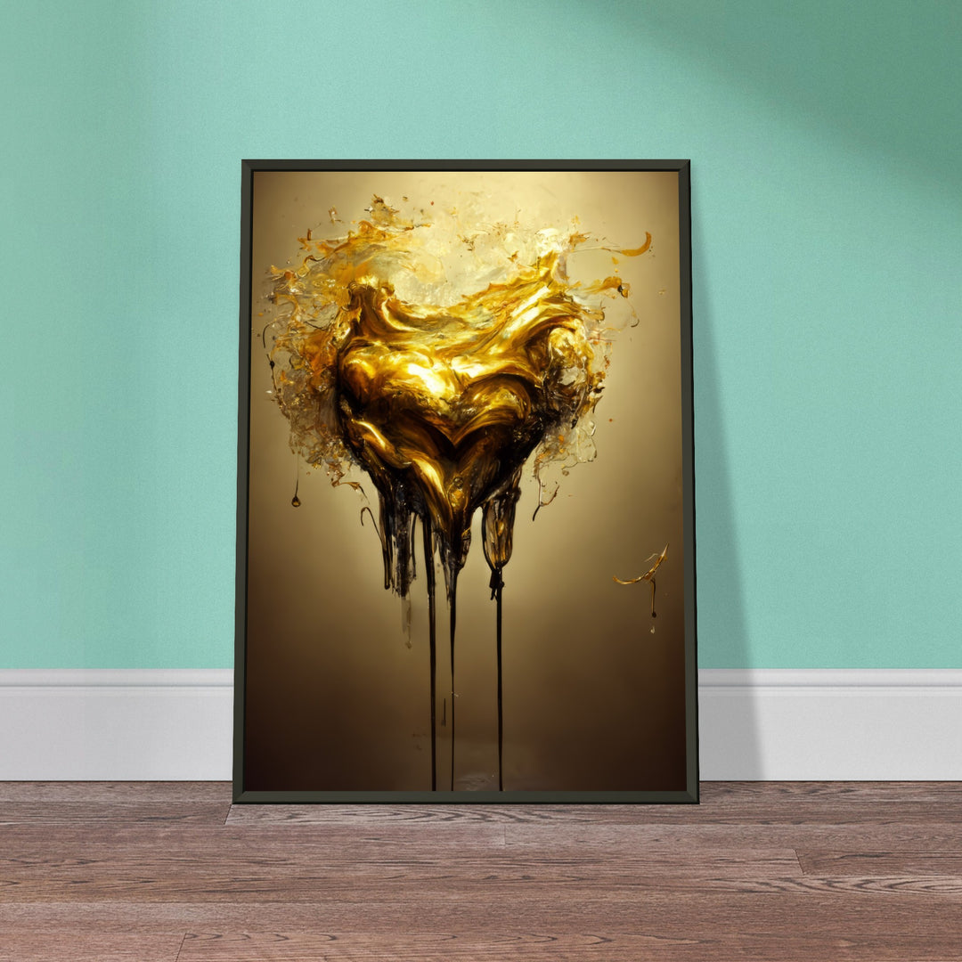 Classic Matte Paper Metal Framed Poster - Heart of Gold Melted