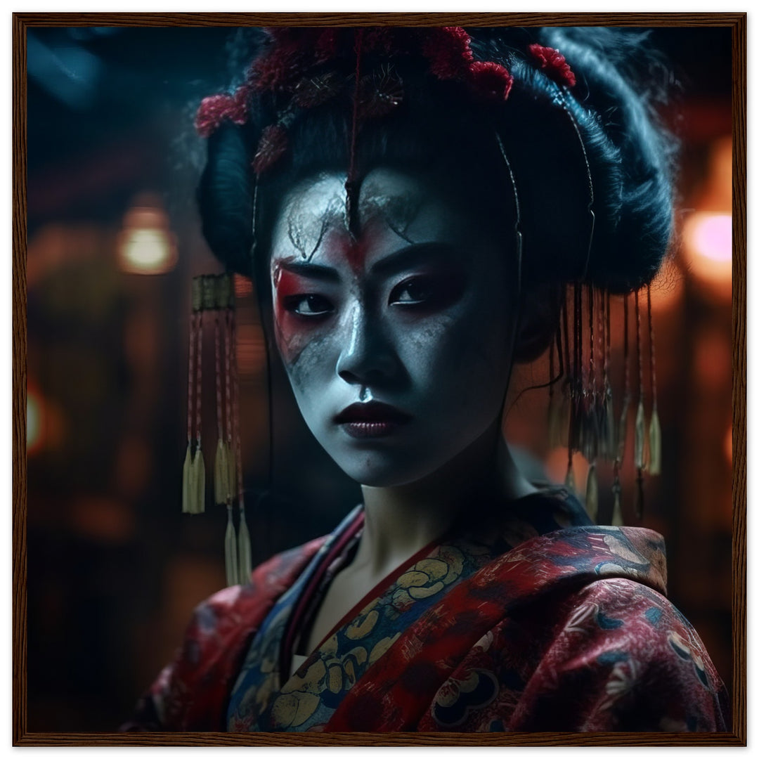 Premium Matte Paper Wooden Framed Poster - Allure of a Geisha