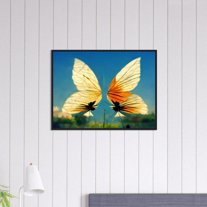 Premium Semi-Glossy Paper Wooden Framed Poster - Dreaming Butterflies II