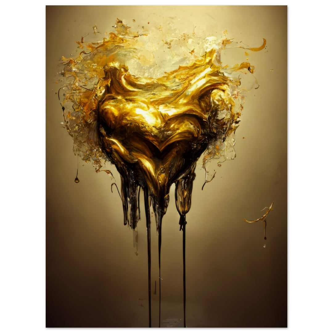 Museum-Quality Matte Paper Poster - Heart of Gold Melted