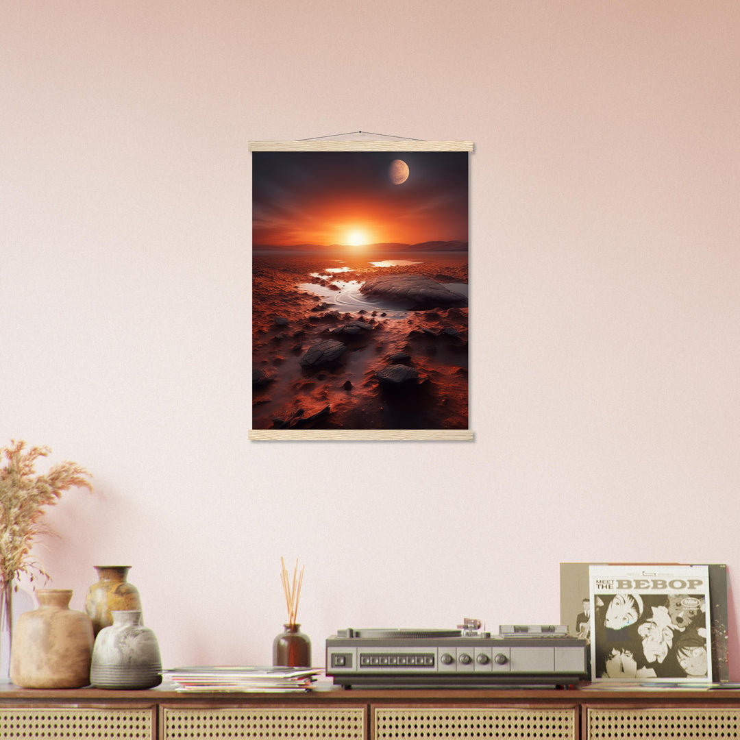 Premium Semi-Glossy Paper Poster with Hanger - Sunset on Mars II