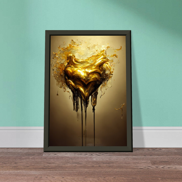 Classic Matte Paper Metal Framed Poster - Heart of Gold Melted
