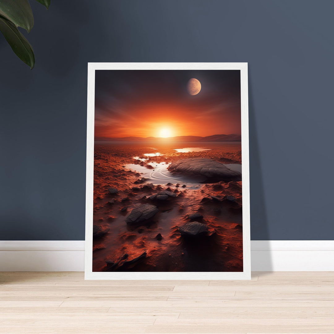 Premium Semi-Glossy Paper Wooden Framed Poster - Sunset on Mars II