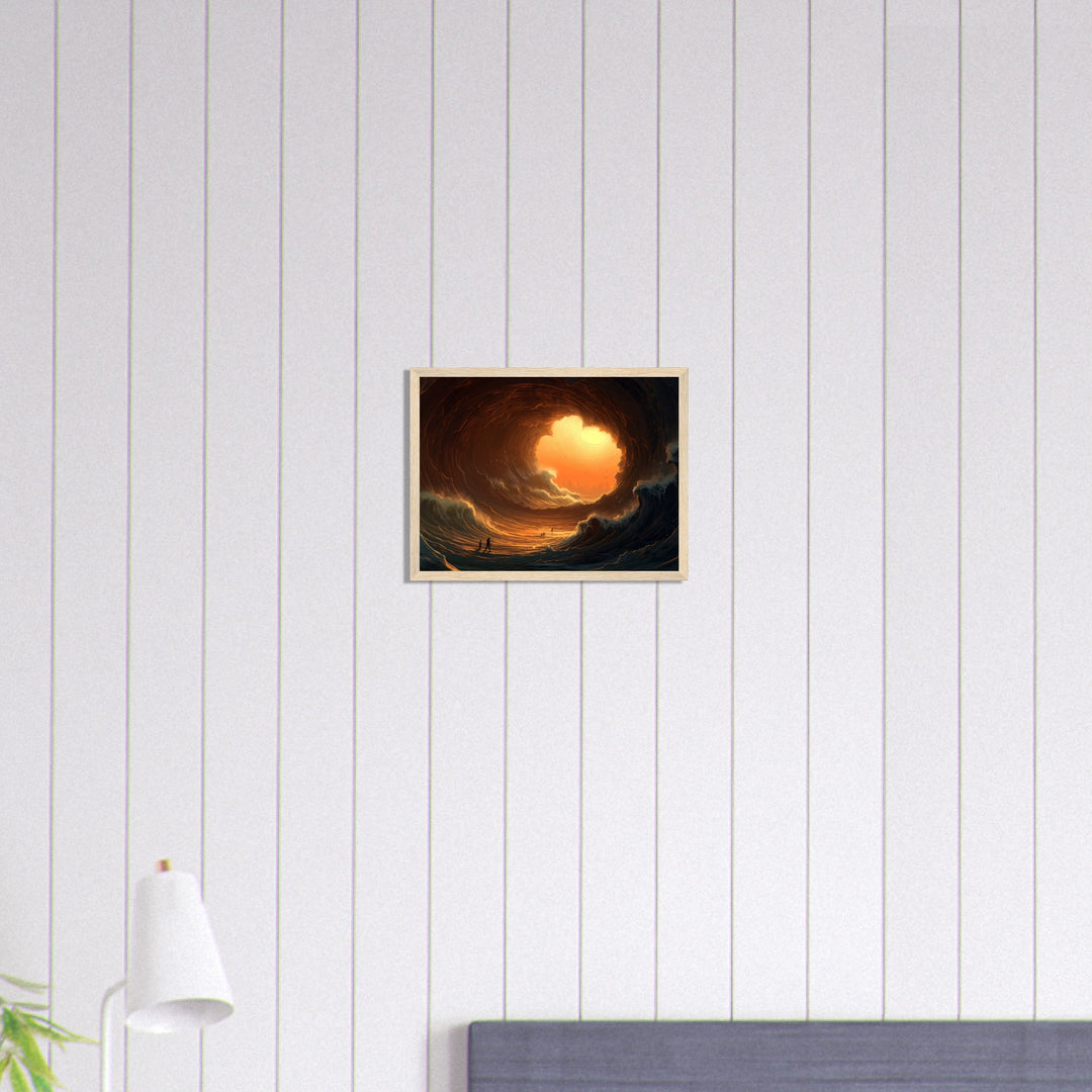 Classic Matte Paper Wooden Framed Poster - Abyssal Grotto Wave