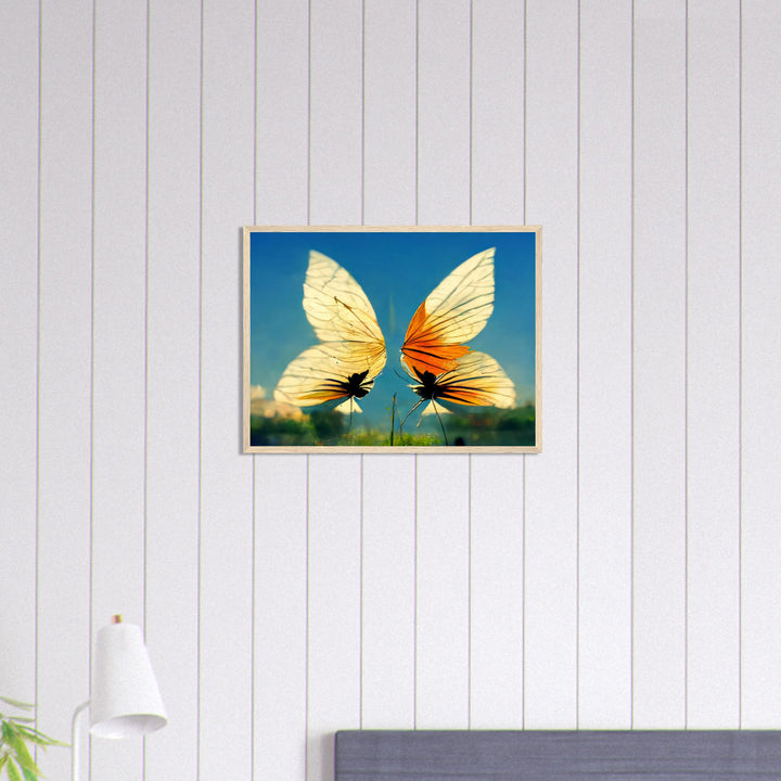 Premium Semi-Glossy Paper Wooden Framed Poster - Dreaming Butterflies II