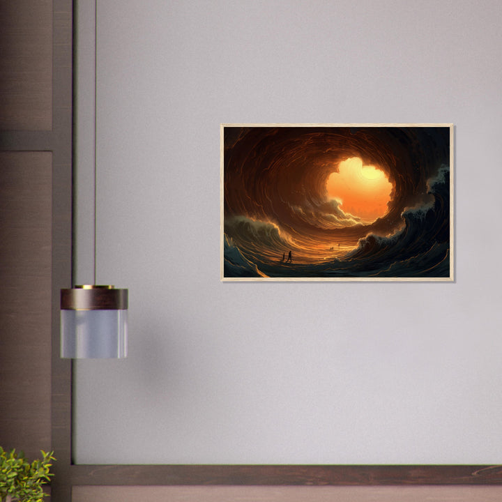 Museum-Quality Matte Paper Wooden Framed Poster - Abyssal Grotto Wave