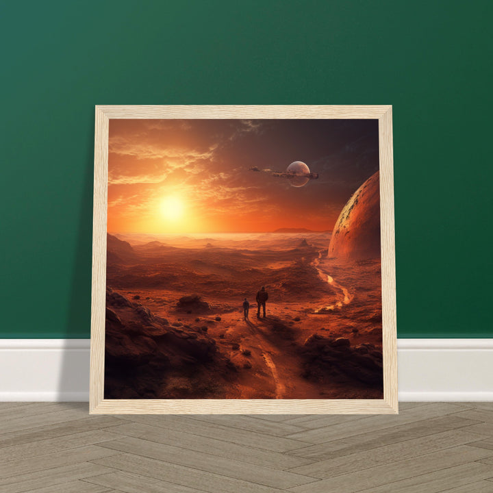 Classic Matte Paper Wooden Framed Poster - Sunset on Mars I