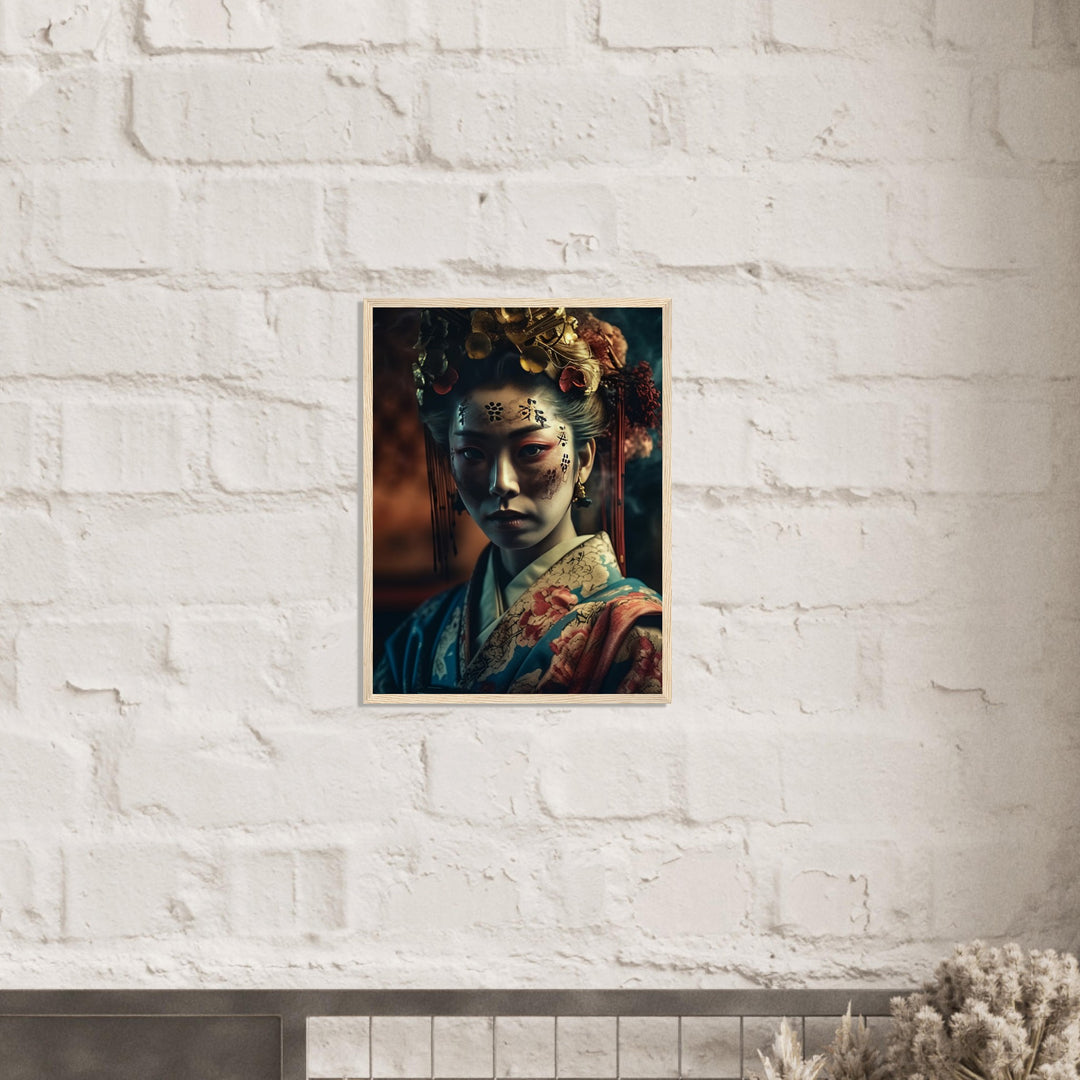 Museum-Quality Matte Paper Wooden Framed Poster - Gaze of the Golden Geisha