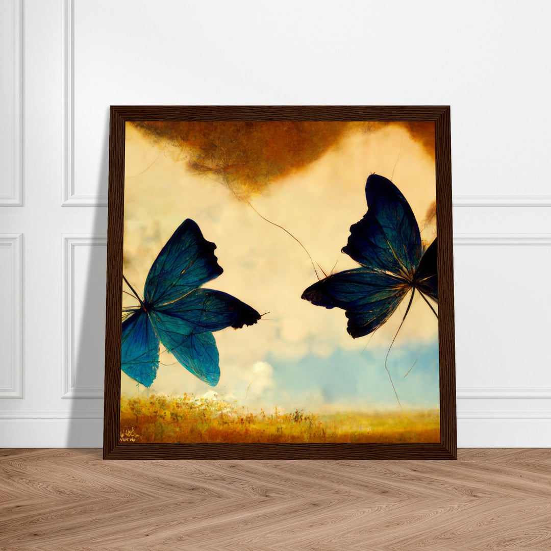 Premium Matte Paper Wooden Framed Poster - Dreaming Butterflies III
