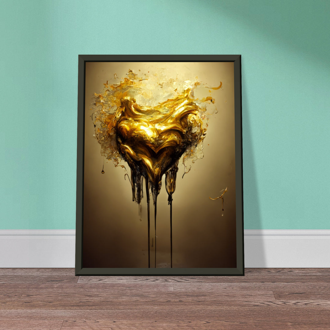 Classic Matte Paper Metal Framed Poster - Heart of Gold Melted