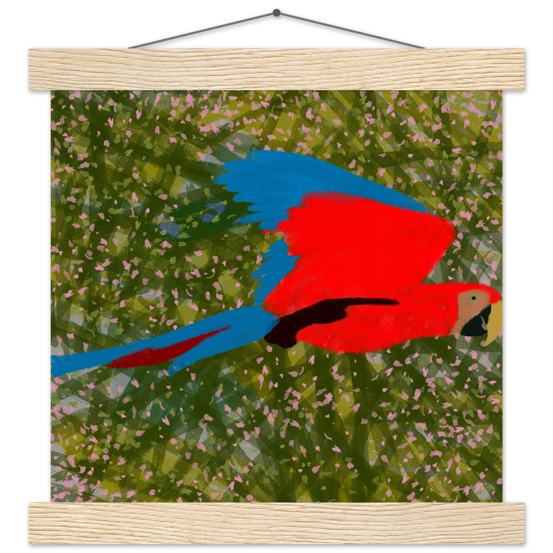 Premium Matte Paper Poster with Hanger - Parrot Colourful