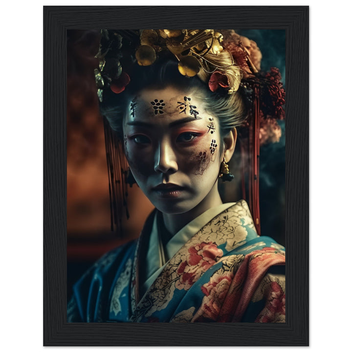 Classic Matte Paper Wooden Framed Poster - Gaze of the Golden Geisha