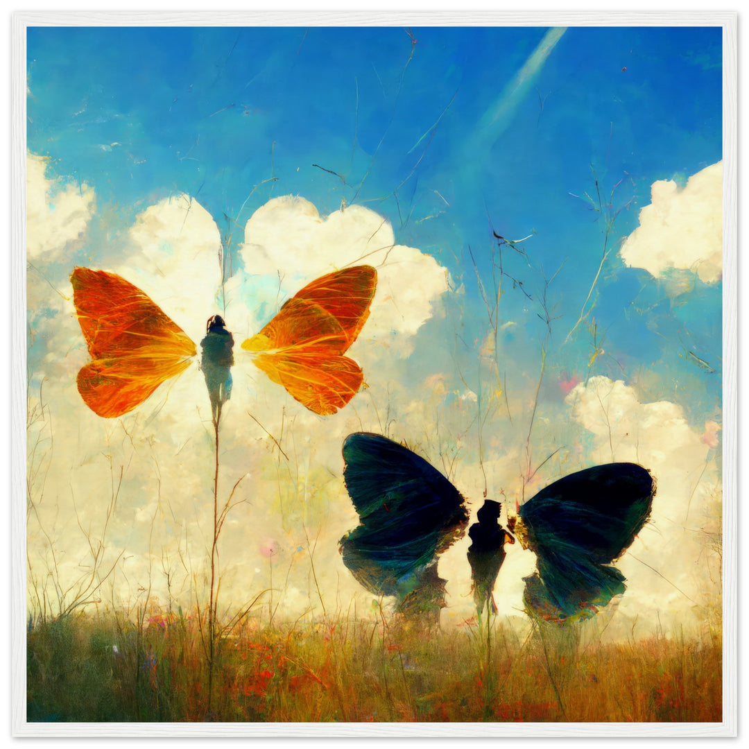 Museum-Quality Matte Paper Wooden Framed Poster - Dreaming Butterflies