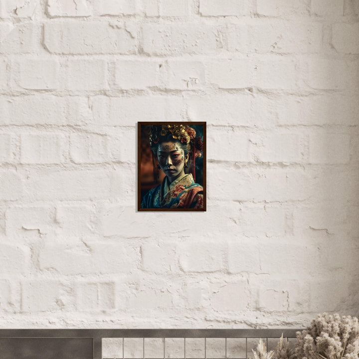 Museum-Quality Matte Paper Wooden Framed Poster - Gaze of the Golden Geisha