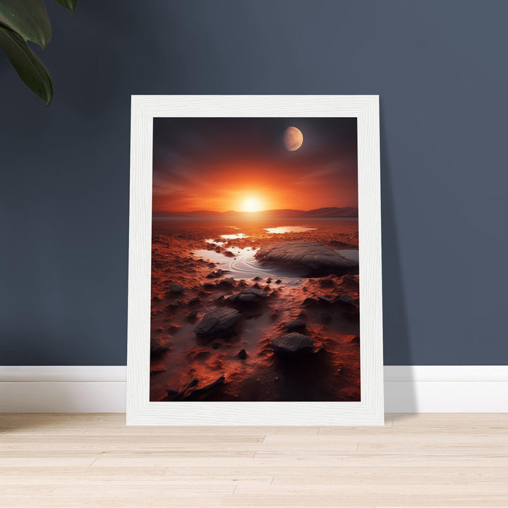 Premium Semi-Glossy Paper Wooden Framed Poster - Sunset on Mars II