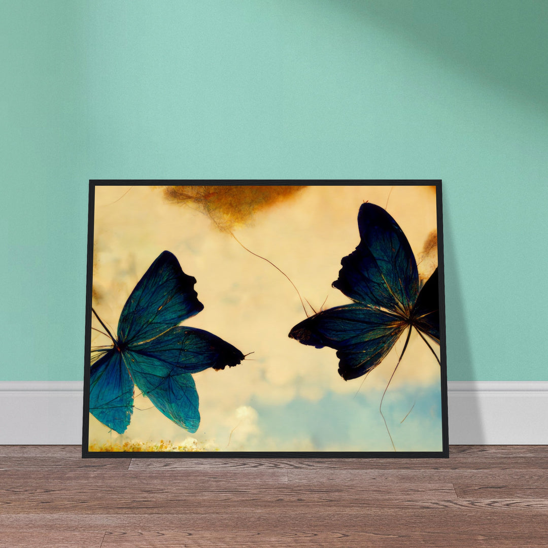 Museum-Quality Matte Paper Wooden Framed Poster - Dreaming Butterflies III