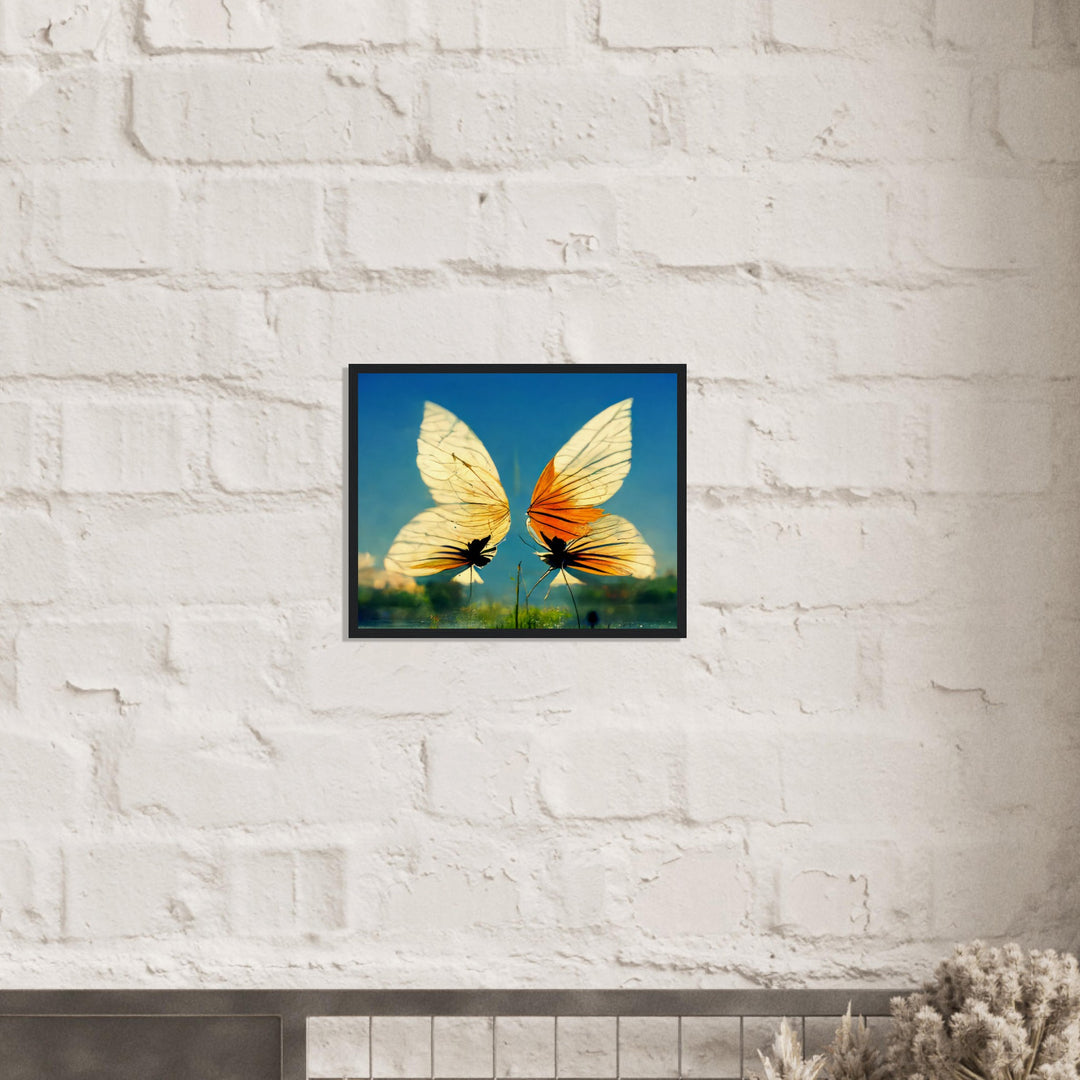 Museum-Quality Matte Paper Wooden Framed Poster - Dreaming Butterflies II
